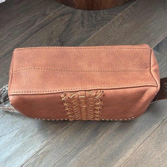 Trinity Ranch Cosmetic/toiletry case,double zipper handle top,braid suede, studs - Picture 6 of 10